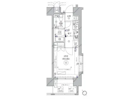 クレイシア新大塚(1K/3階)の間取り写真