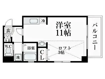 グランマーレ18(ワンルーム/5階)の間取り写真