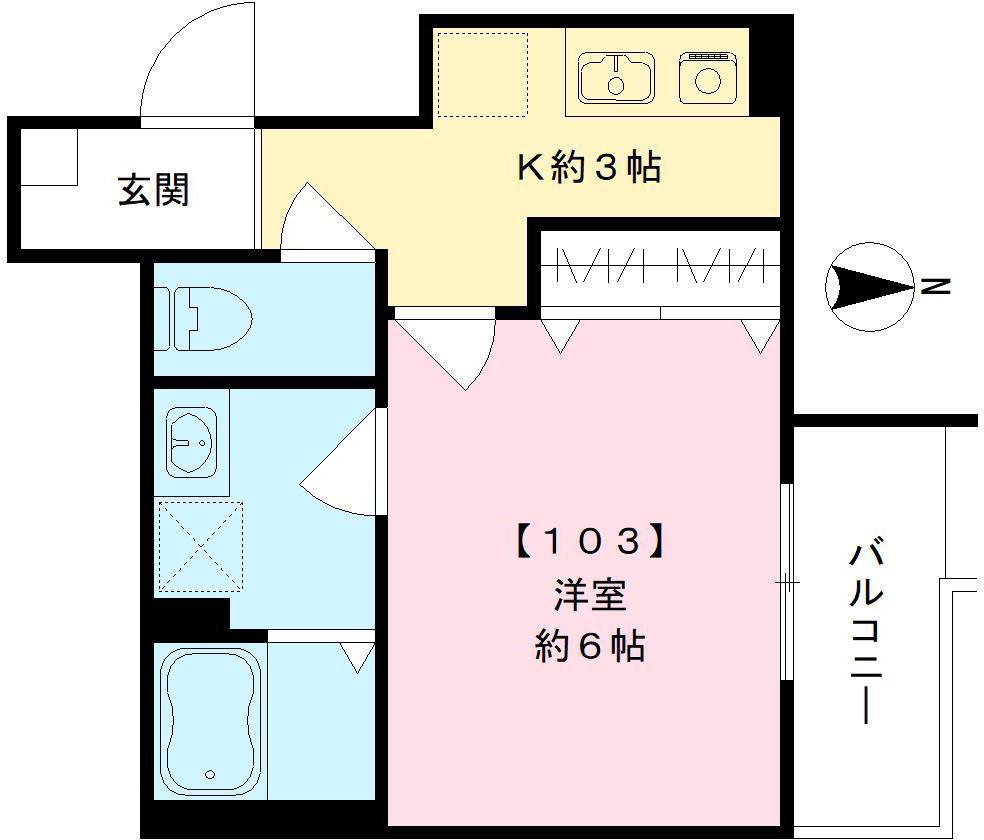 ALEGRIA東花園(1K/3階)の間取り写真