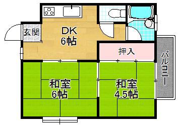 さくらマンション(2DK/3階)の間取り写真