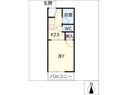 フォーブル早川A棟(1K/2階)の間取り写真