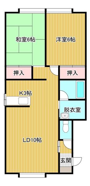 K&K911(2LDK/2階)の間取り写真