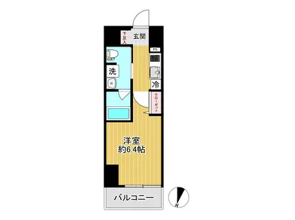 SHOKEN RESIDENCE横浜戸部(1K/8階)の間取り写真