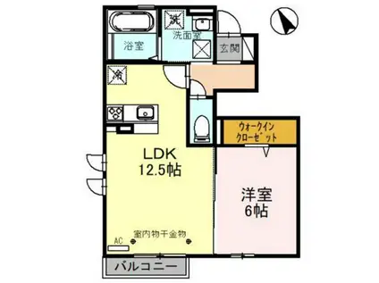 エトワール松井(1LDK/1階)の間取り写真