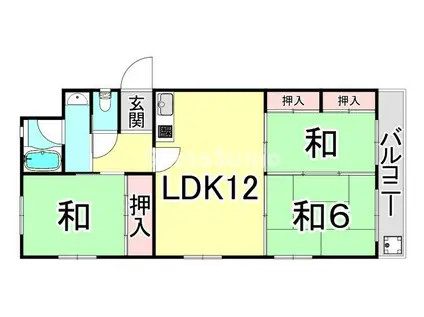 芦屋プラザ(3LDK/1階)の間取り写真