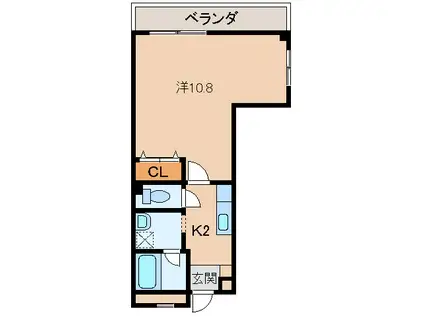アパートメントMS(1K/3階)の間取り写真