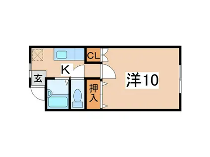 フレンディーKAZ(1K/2階)の間取り写真