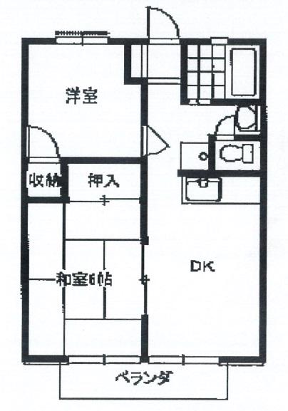 サンシティ下手野(2DK/2階)の間取り写真