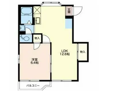 フォーブルやまとB(1LDK/1階)の間取り写真
