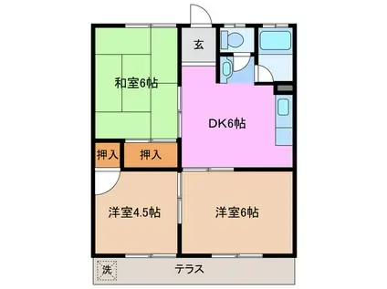 グリーンハイツ(3DK/1階)の間取り写真