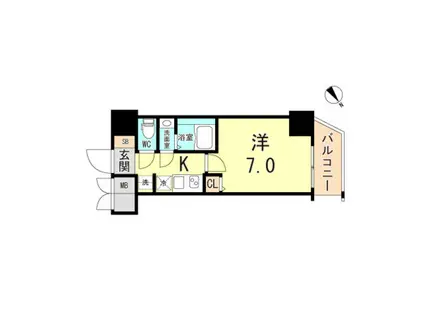 CRESTTAPP神戸湊町NOIR(1K/4階)の間取り写真