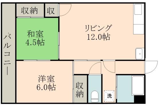 森園ハイツ(2LDK/2階)の間取り写真