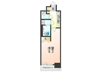 GLUCK MAISON S-SAKAI XVI(1K/4階)の間取り写真