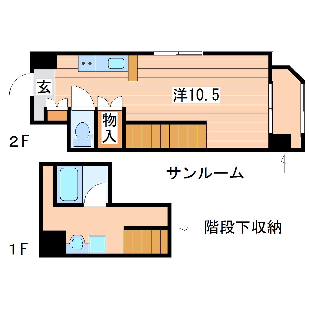 サンボルグなかくら(ワンルーム/3階)の間取り写真
