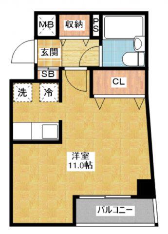 リアライズ東別院(1K/9階)の間取り写真