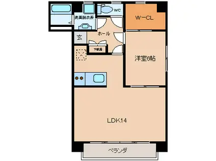 サンハイツ神明(1LDK/3階)の間取り写真