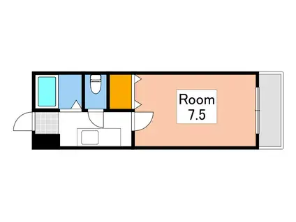 ウエストヒルズ野田C(1K/2階)の間取り写真