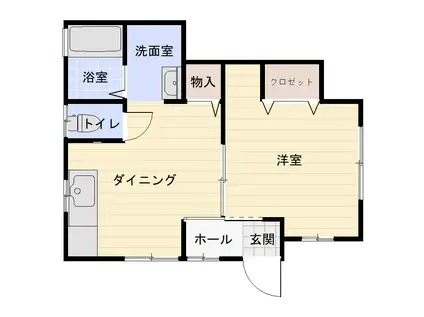 ジョイフルハウス南館(1DK/1階)の間取り写真