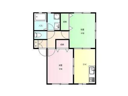 ドミトリー蒼海 B(2DK/1階)の間取り写真