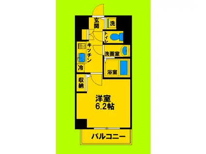 ラドゥセール江坂2(1K/2階)の間取り写真