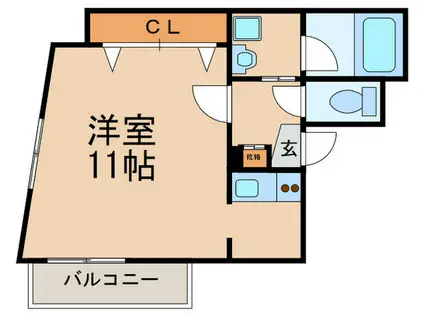 レジデンス内山町(ワンルーム/2階)の間取り写真