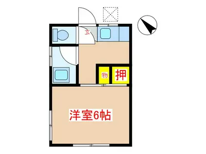 KG GARDEN 中央(1K/2階)の間取り写真