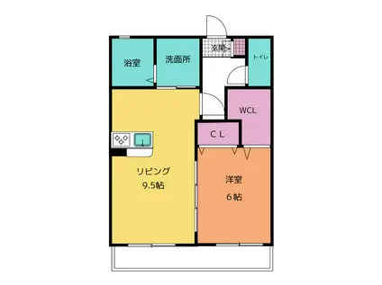 MAISON OGINO(1LDK/2階)の間取り写真