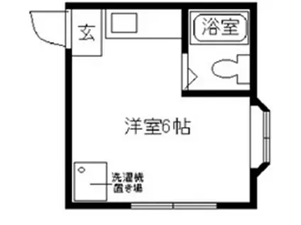 ヴィレッジカリアIV(ワンルーム/2階)の間取り写真