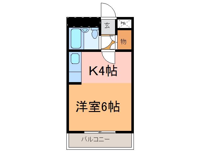 セントラル5(1K/4階)の間取り写真