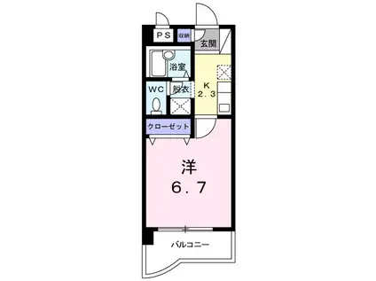 メゾン・ボーD(1K/2階)の間取り写真