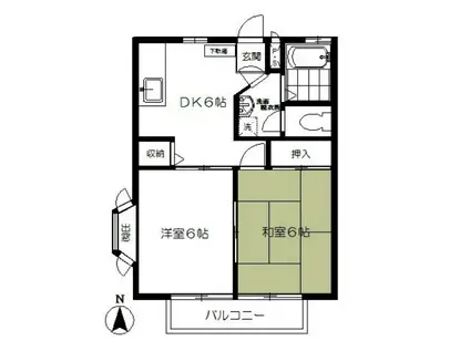 MAハイツ(2DK/1階)の間取り写真