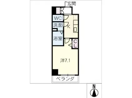 PS IMAIKE(1K/6階)の間取り写真