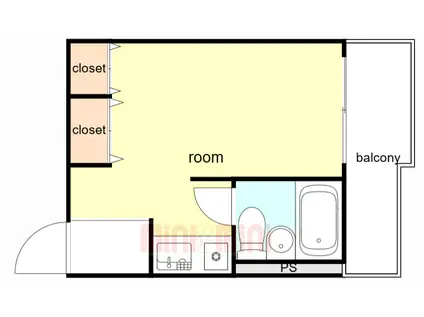 学が丘カレッジハイツ(1K/3階)の間取り写真