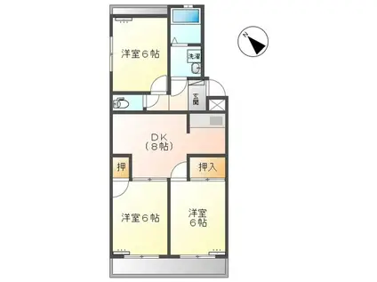 小笠原マンション(3DK/3階)の間取り写真