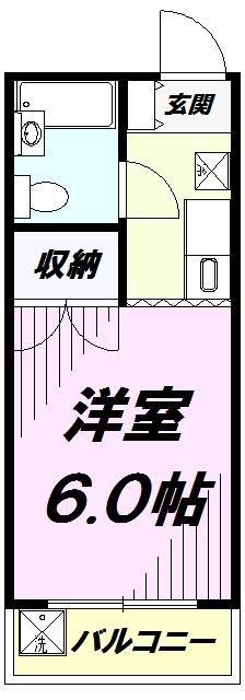 キャビンタコス(1K/2階)の間取り写真