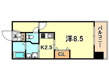 エストーネハーバーランド(1K/6階)の間取り写真