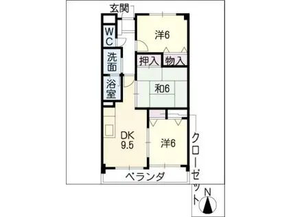 ニューパーク芝(3DK/4階)の間取り写真