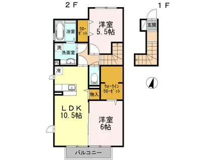 セッテヴィータ(2LDK/2階)の間取り写真