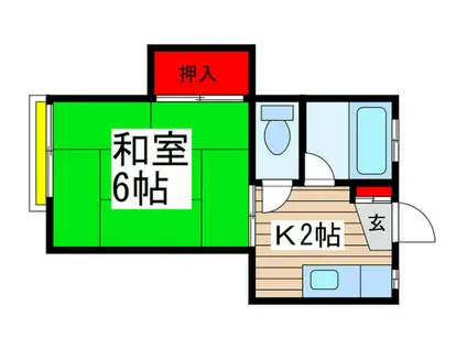 コーポ清美(1K/2階)の間取り写真