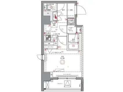 ユリカロゼAZ亀戸II(1K/5階)の間取り写真