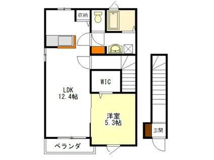 ルフレエトワールII(1LDK/2階)の間取り写真