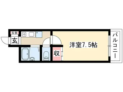 湯口マンション(1K/3階)の間取り写真