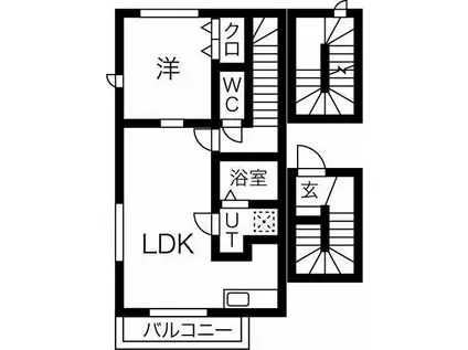 椿山荘(1LDK/3階)の間取り写真