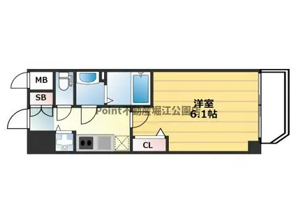 N77UMEDA(1K/9階)の間取り写真