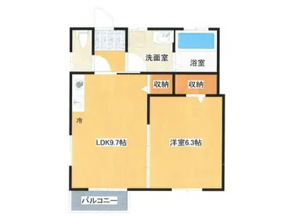 蘇我1丁目アパート(1LDK/2階)の間取り写真