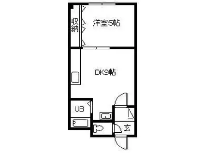三愛ハイツ(1DK/3階)の間取り写真