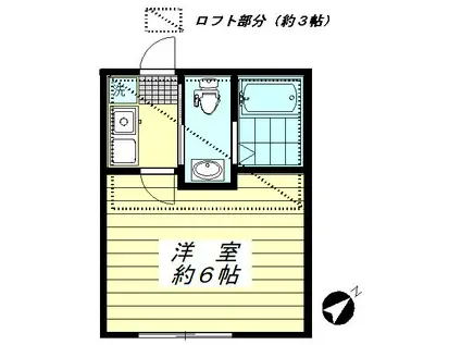 CASA・NICHIBI(1K/1階)の間取り写真