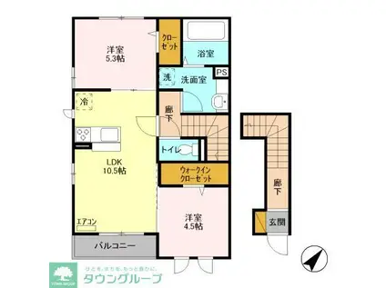 シャルマン(2LDK/2階)の間取り写真