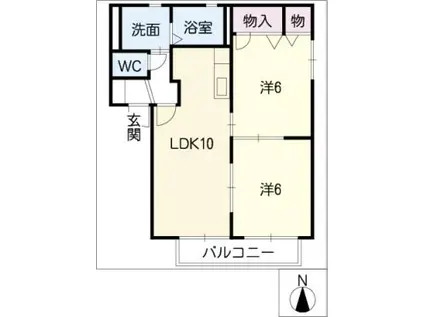 ラ・プランタン(2LDK/1階)の間取り写真