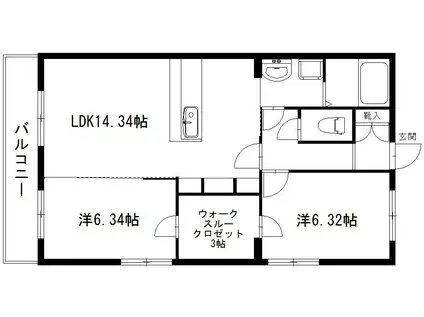 デラパーチェ(2LDK/5階)の間取り写真